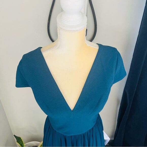DRESS THE POPULATION Corey Dress, Fit & Flare, Blue/Green Pine, Medium 8/10, NWT - Picture 8 of 15